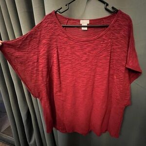 West seal Plus Size Red Dolman Sleeve Top